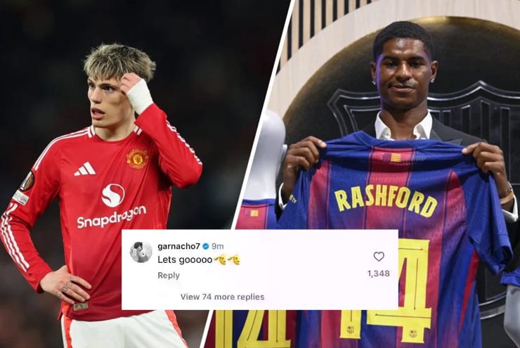 Garnacho bình luận chúc mừng Rashford