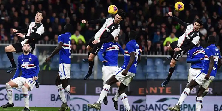 Ronaldo với cú bật nhảy "thách thức" trọng lực khi còn chơi&nbsp;cho&nbsp;Juventus