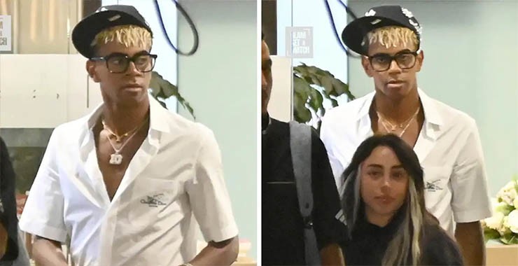 Hình ảnh Yamal và&nbsp;Nicki Nicole trở về sân bay tư nhân của Barcelona sau 2 ngày bên nhau ở Monaco