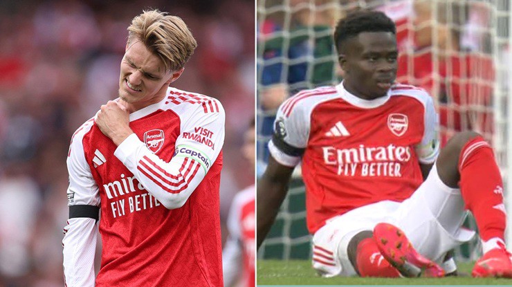 Arsenal sẽ không có sự phục vụ của Odegaard và Saka trong trận ra quân Champions League