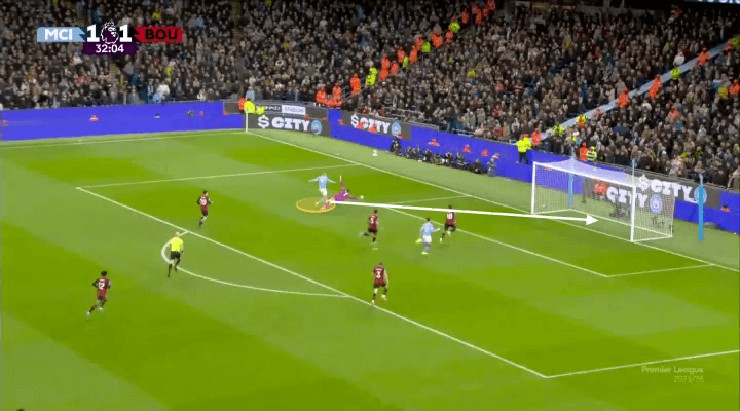 Bàn thứ 2 của Haaland vào lưới&nbsp;Bournemouth