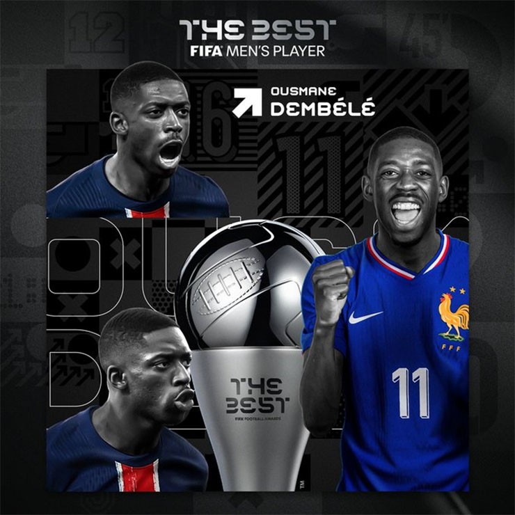 Mbappe nhận danh hiệu FIFA The Best 2025&nbsp;