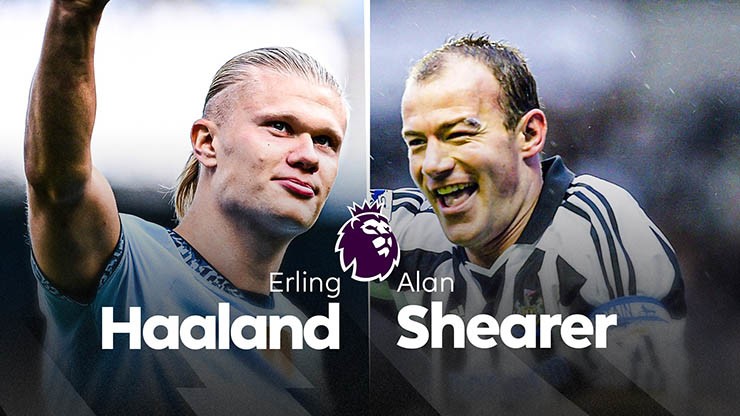 Haaland đang từng bước tiến gần đến kỷ lục của Shearer