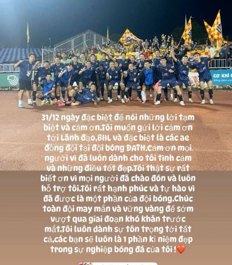 Quế Ngọc Hải gửi lời chia tay và tri ân tới Đông Á Thanh Hóa.