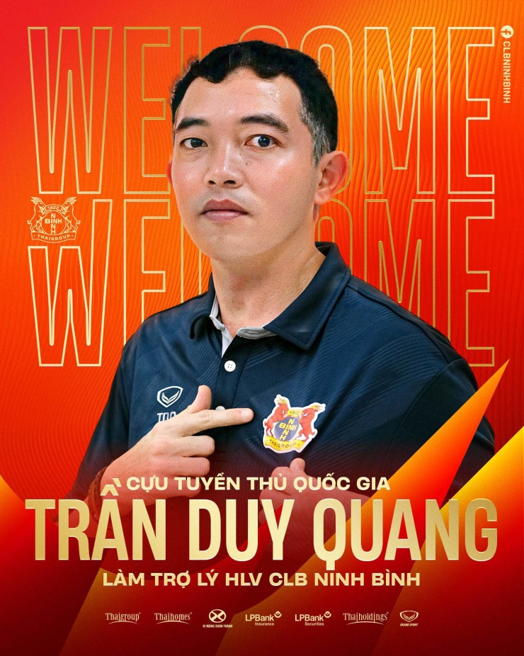 HLV Trần Duy Quang tham gia Ban huấn luyện Ninh Bình FC. Ảnh: Ninh Bình FC.