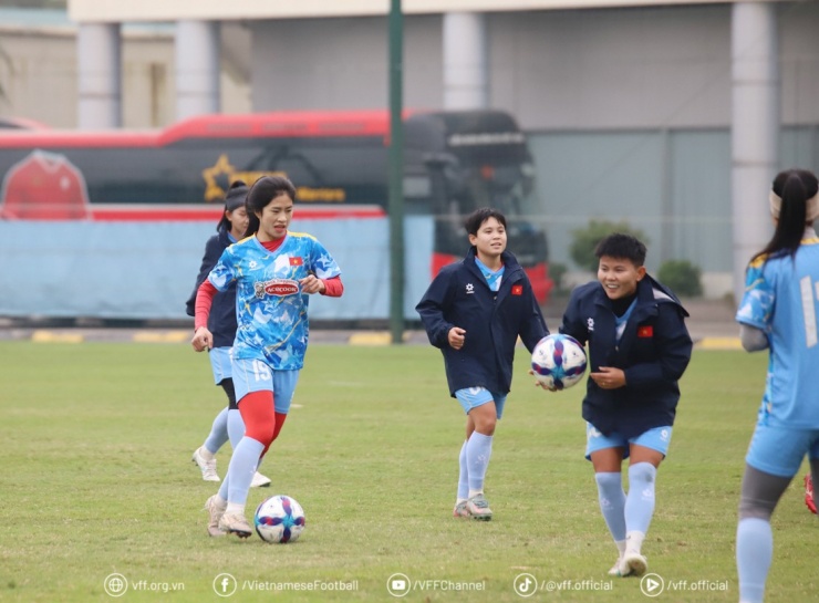 ĐT nữ Việt Nam tích cực tập luyện chuẩn bị cho VCK Asian Cup nữ 2026. (Ảnh: VFF).&nbsp;