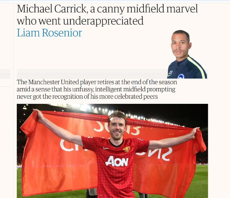 Cách đây 8 năm, HLV Liam Rosenior từng viết về đồng nghiệp Carrick khi còn là một cây bút bình luận